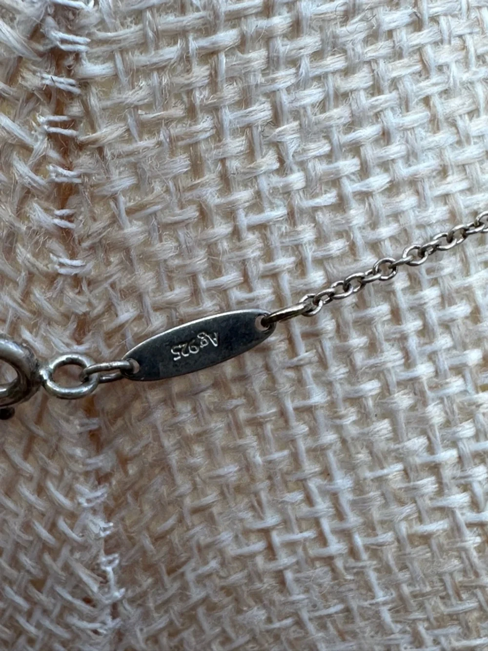 Tiffany & Co. Sterling Silver Diamond Solitaire Necklace